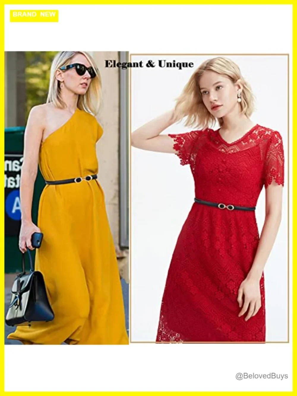 Women's Genuine Leather Skinny Belt Adjustable Thin Waist Belt Gold Buckle